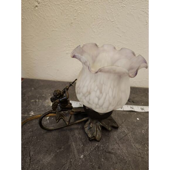VINTAGE ORNATE CHERUB ANGEL BLOWING HORN LAMP / NIGHT‎ LIGHT - Picture 3 of 10